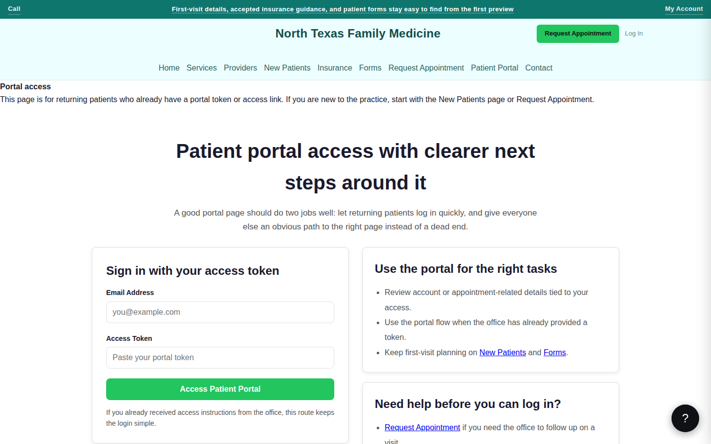 Medical Office Demo desktop feature